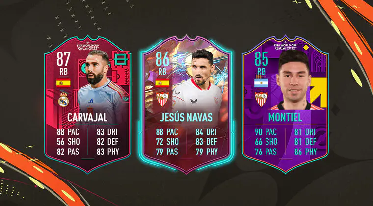 Imagen de FIFA 23: ¿Qué lateral es más interesante? Carvajal PTG vs Montiel RTFWC vs Navas Rulebreakers