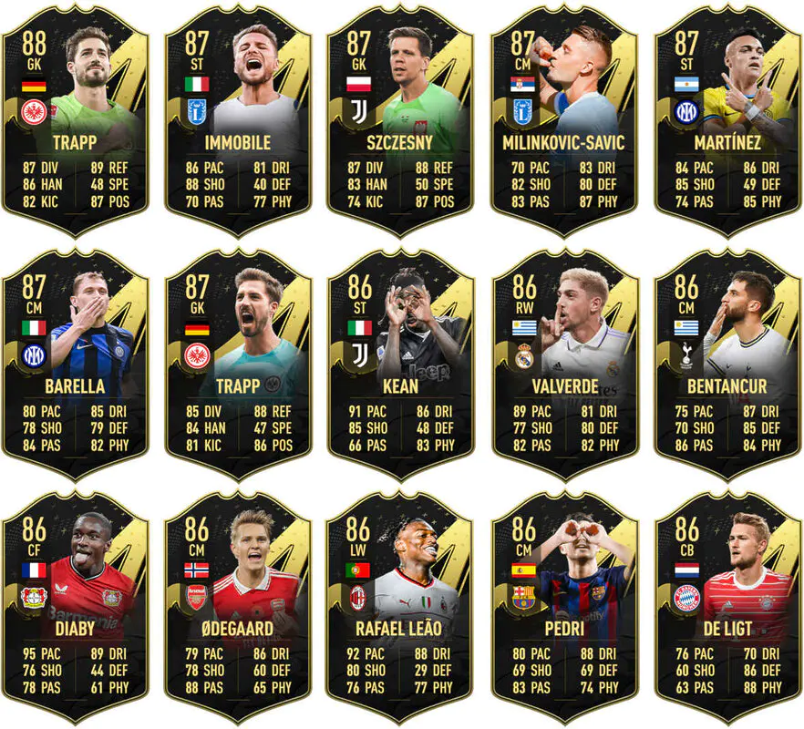 Segunda parte de cartas IF´s +86 de media del TOTW 1 al 9 FIFA 23 Ultimate Team