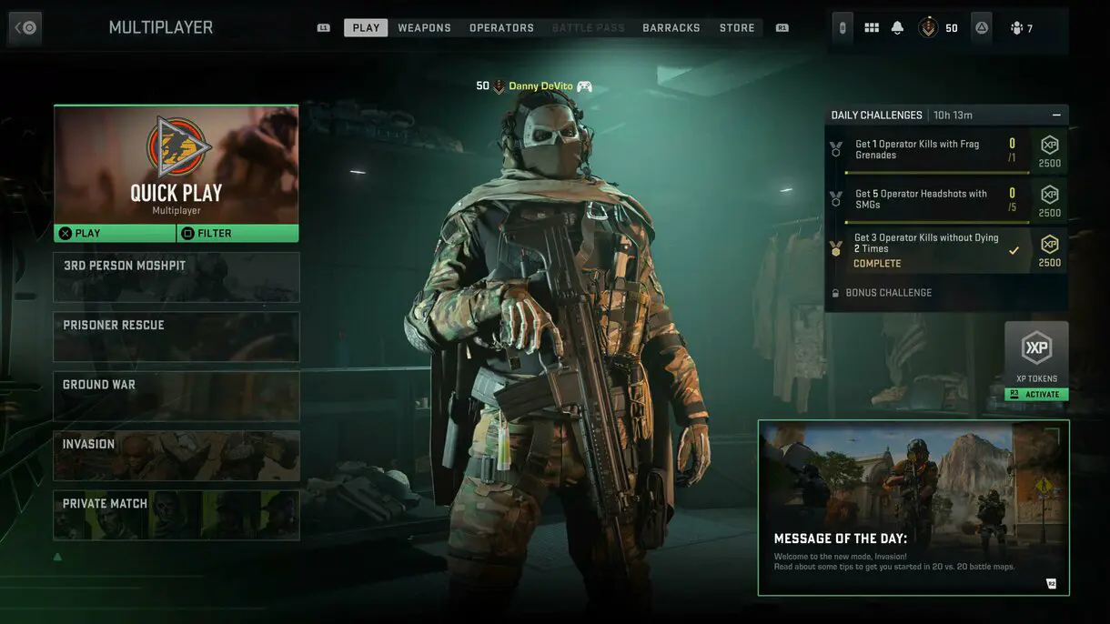 modern warfare 2 interfaz