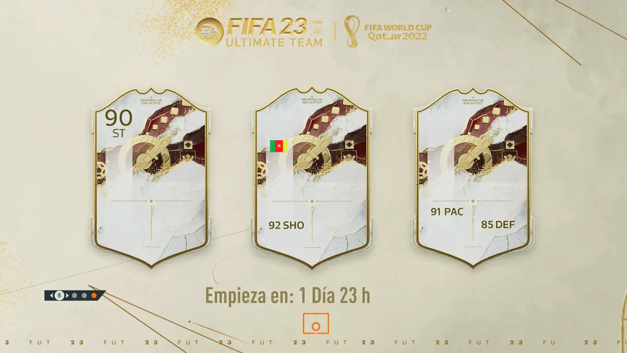 Pantalla de carga FIFA 23 Ultimate Team con algunas pistas de Iconos del Mundial