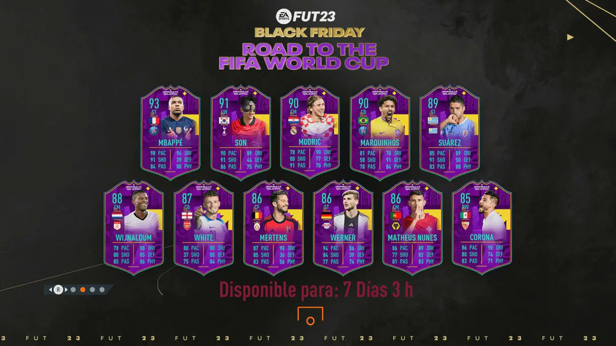 Todas las cartas transferibles Road to the FIFA World Cup FIFA 23 Ultimate Team