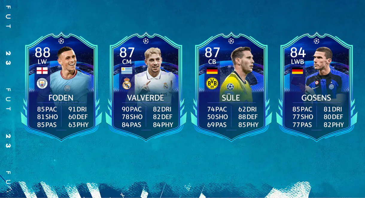 Cartas RTTK Foden, Valverde, Süle y Gosens FIFA 23 Ultimate Team