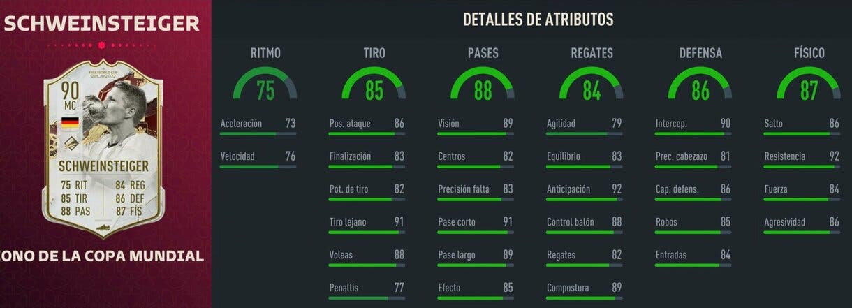 Stats in game Schweinsteiger Icono del Mundial FIFA 23 Ultimate Team