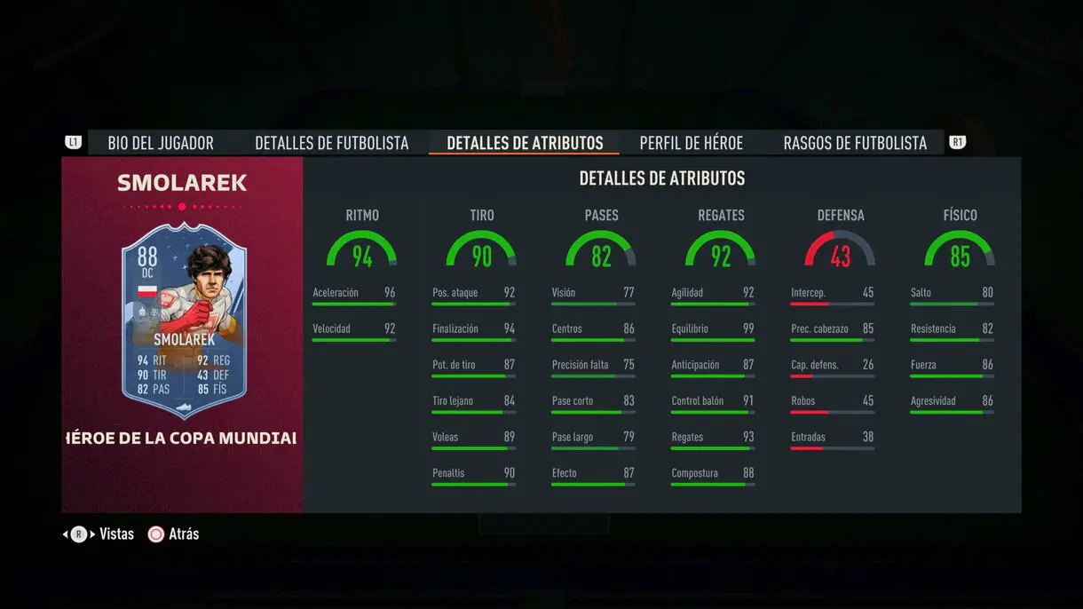 Stats in game Smolarek FUT Heroes del Mundial FIFA 23 Ultimate Team