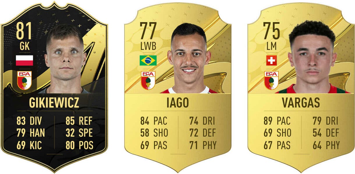 Cartas oro Iago y Vargas, IF de Gikiewicz (Augsburgo) FIFA 23 Ultimate Team