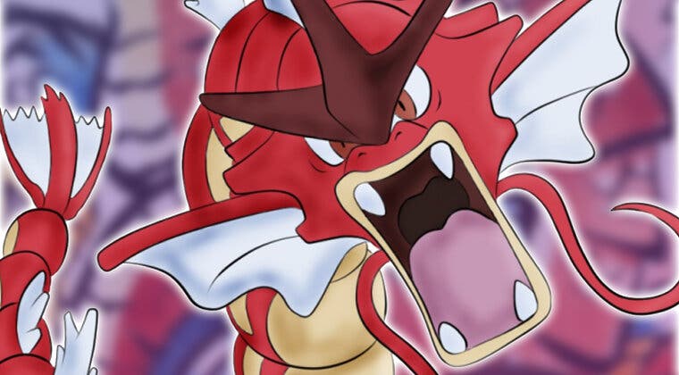 Imagen de Fan de Pokémon diseña a un Gyarados rojo al estilo de las pinturas japonesas con este genial resultado