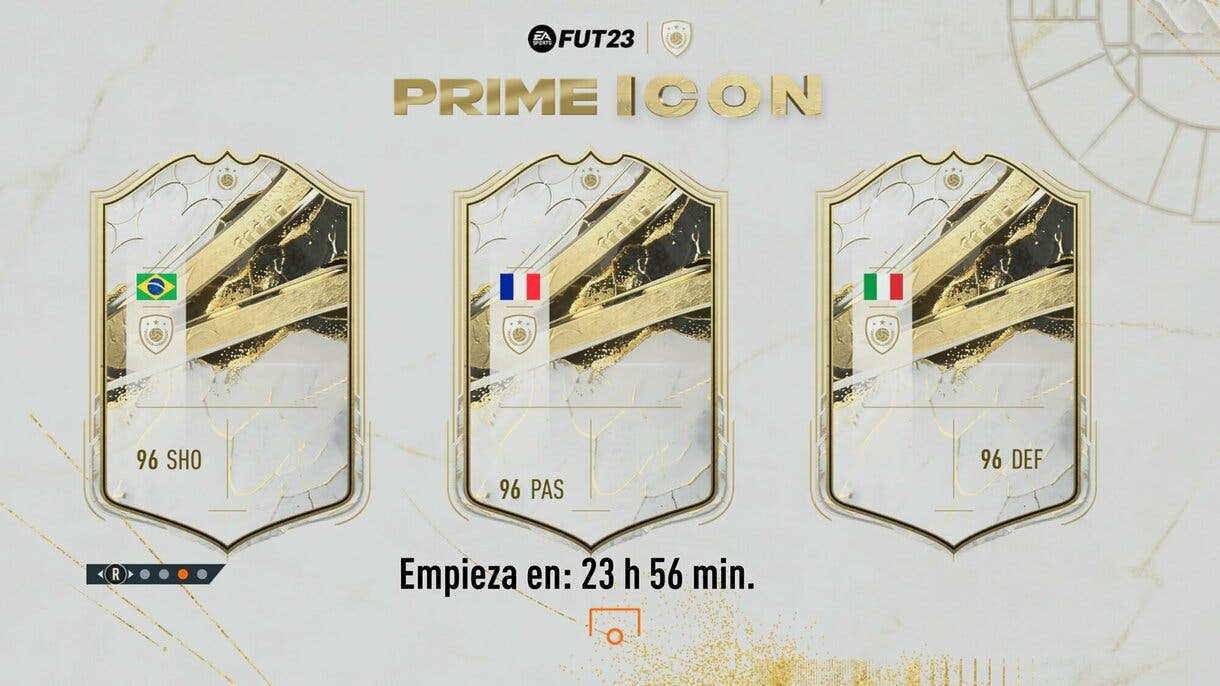 Pantalla de carga FIFA 23 Ultimate Team anunciando la llegada de los Iconos Prime