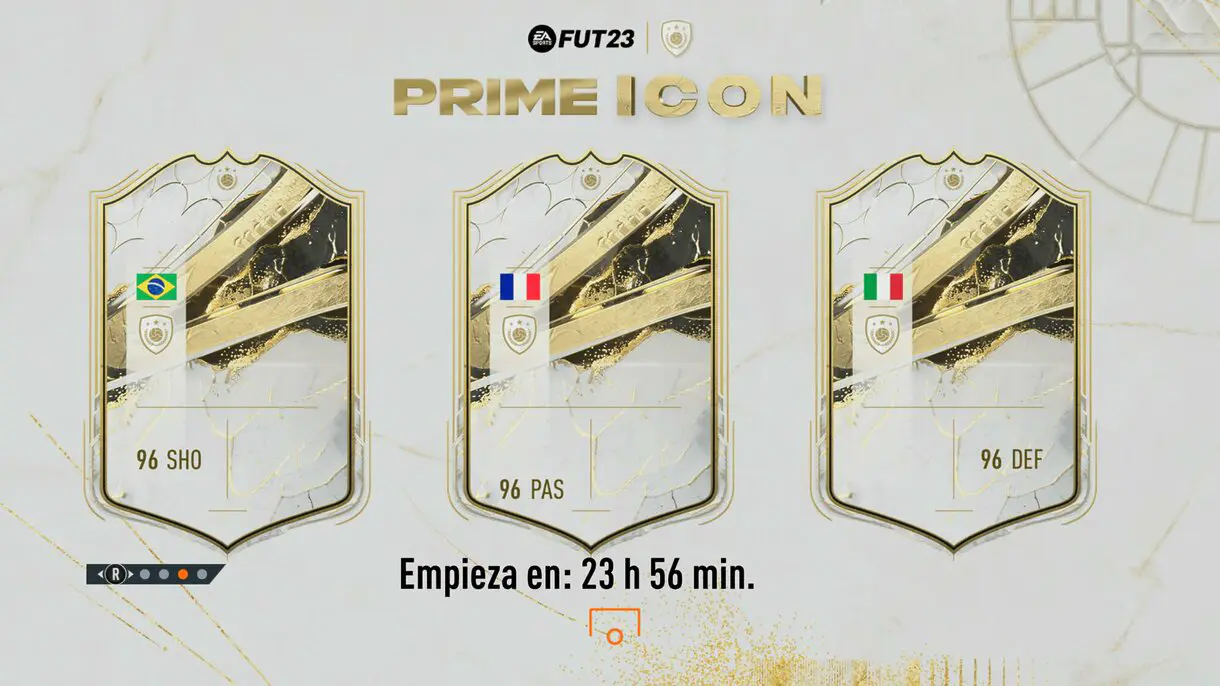 Pantalla de carga FIFA 23 Ultimate Team anunciando la llegada de los Iconos Prime