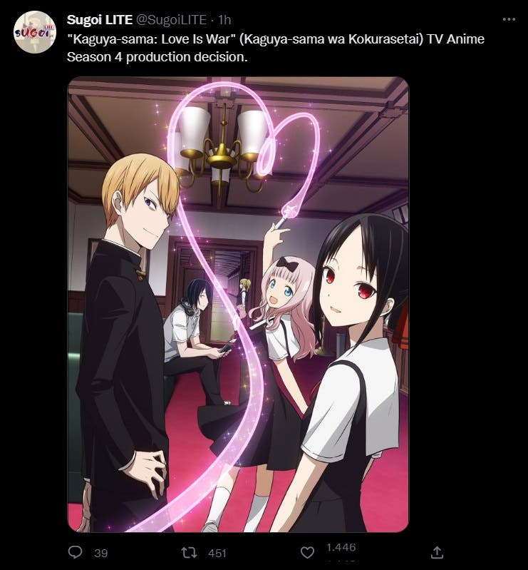 4 temporada de kaguya sama