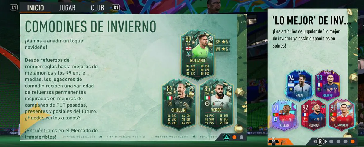 Menú FIFA 23 Ultimate Team mensaje confirmado la llegada de "Lo mejor" de invierno