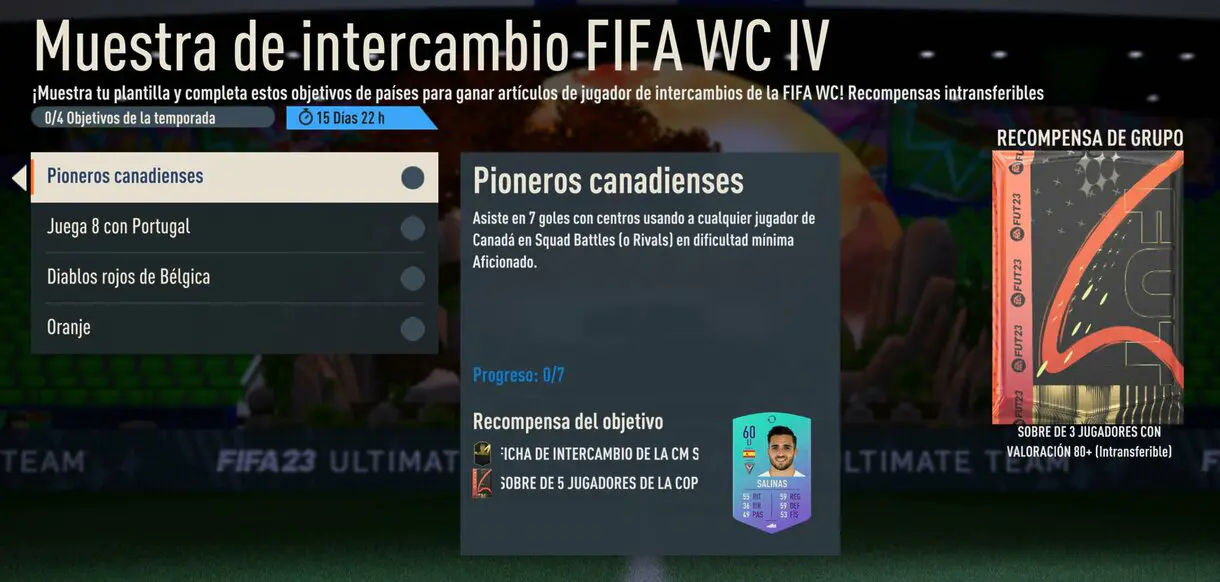Hitos Muestra de intercambio FIFA WC IV FIFA 23 Ultimate Team