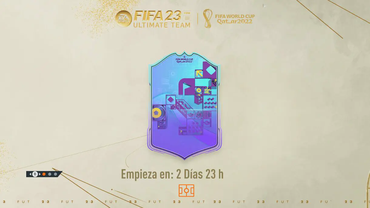 Pantalla de carga FIFA 23 Ultimate Team con la carta del siguiente evento