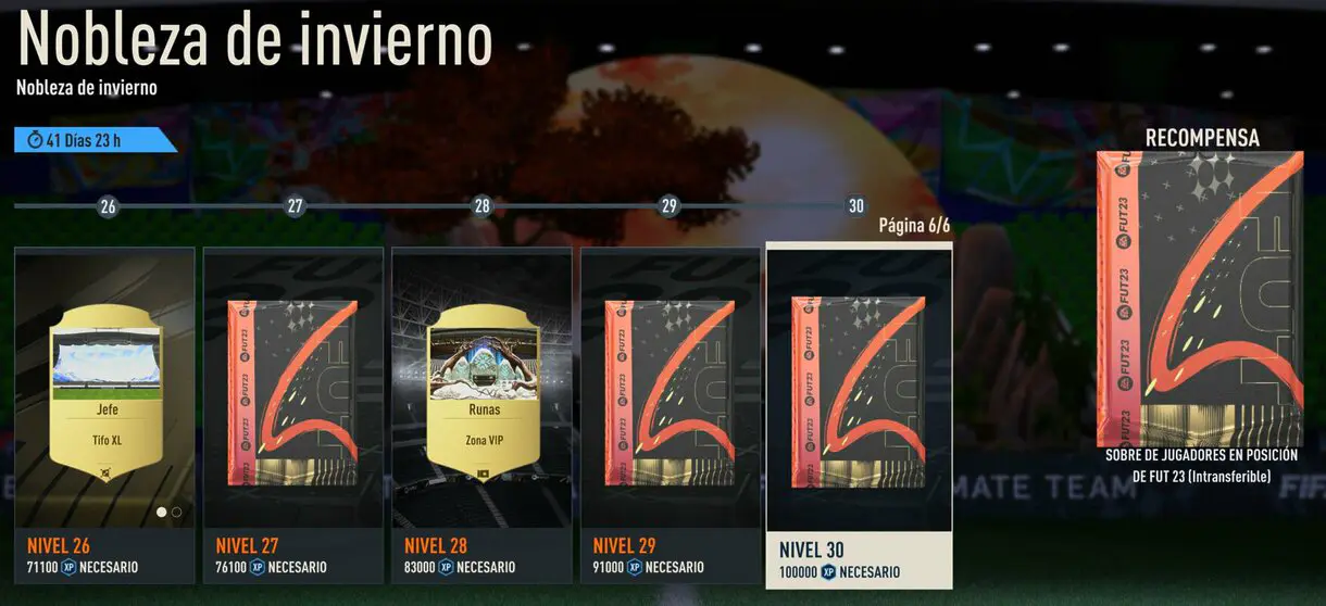 Recompensa nivel 30 temporada Nobleza de invierno FIFA 23 Ultimate Team