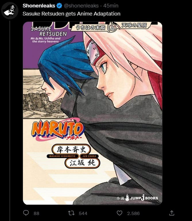 Boruto adaptará arco de Sasuke Retsuden a partir de janeiro