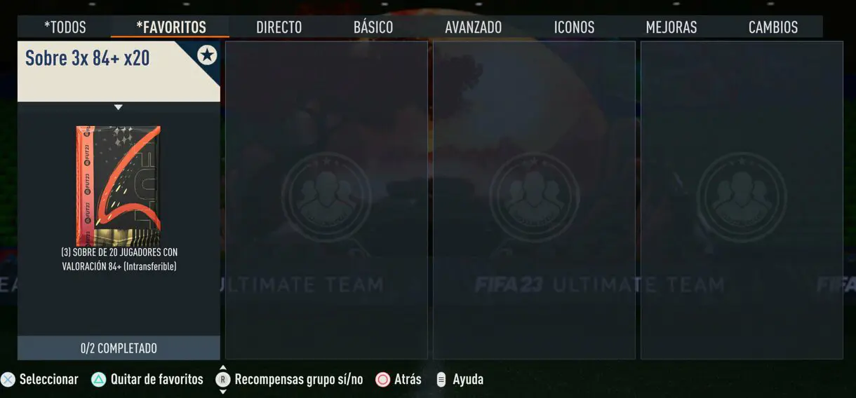 SBC de tres sobres de veinte jugadores +84 (recompensa World Cup Swaps) FIFA 23 Ultimate Team
