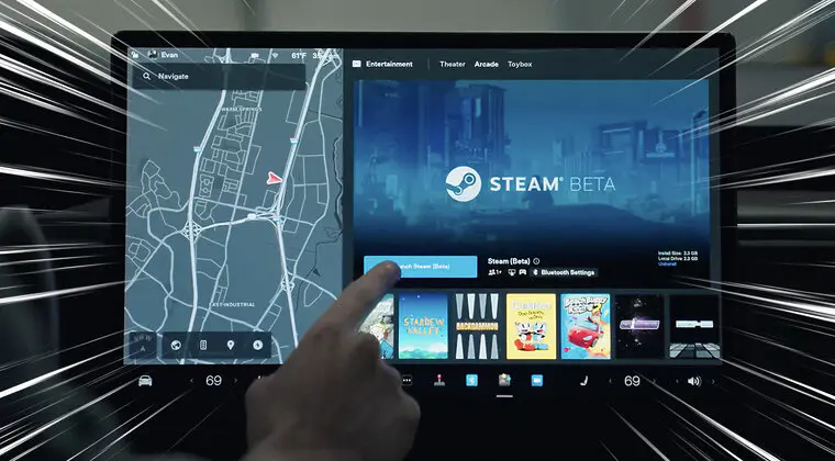 Imagen de Podrás jugar a tus juegos de PC de Steam en la pantalla de un coche después de esta Navidad gracias a Tesla
