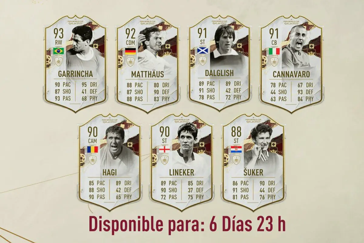 Cartas del tercer equipo de Iconos del Mundial FIFA 23 Ultimate Team