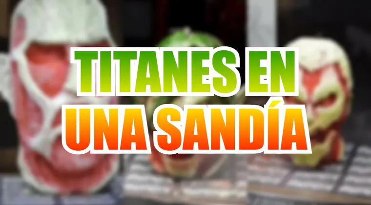 Imagen de Ataque a los Titanes en una sandía; así de loco es cómo esculpe un fan del anime a los personajes en la fruta