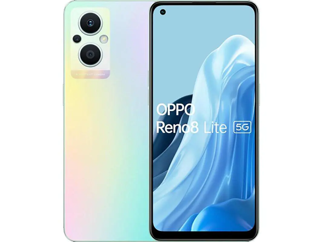 Oppo Reno8 Lite con colores iridiscentes