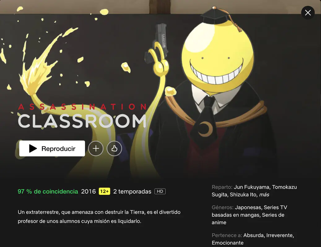 Assassination Classroom Netflix