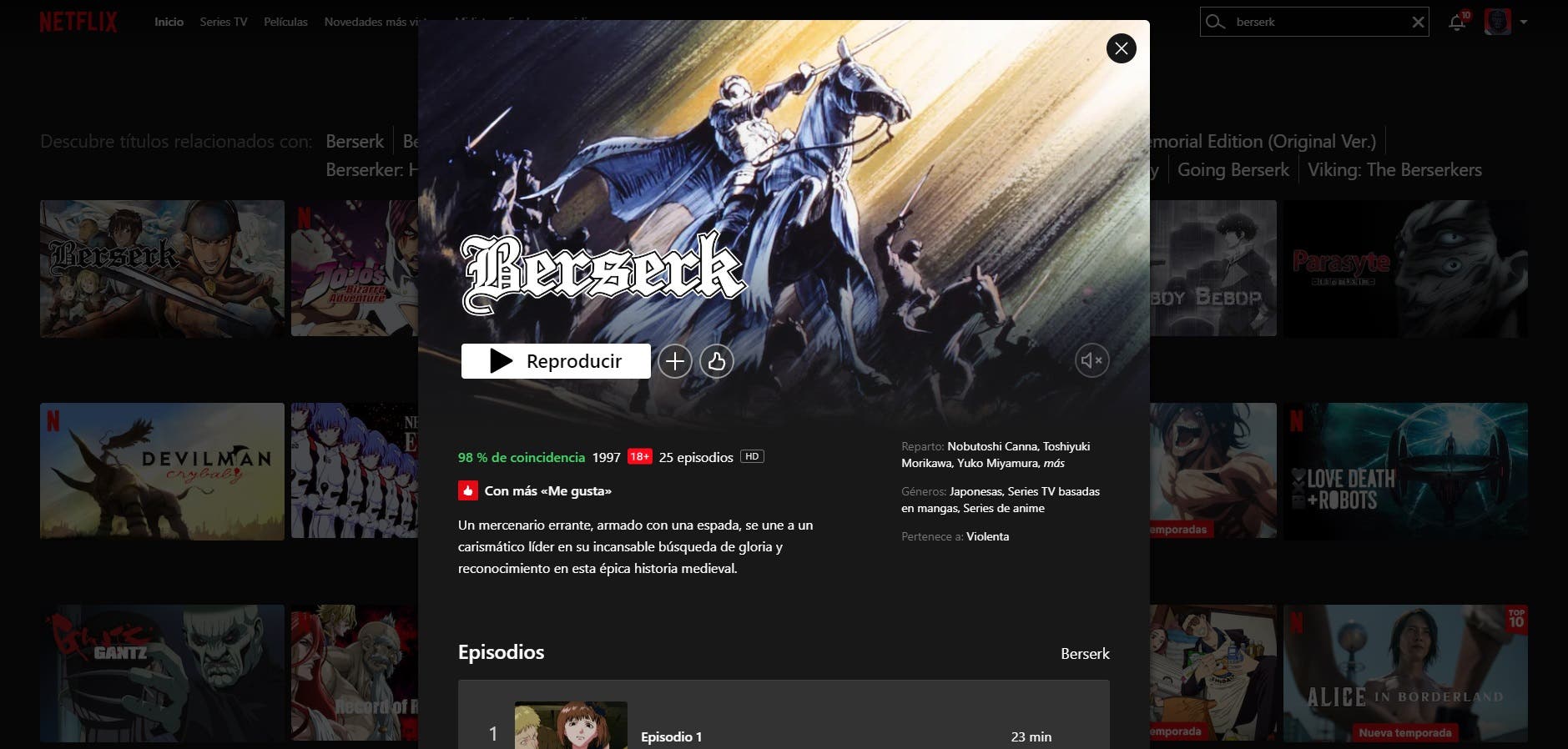 Berserk: Dónde ver todo el anime