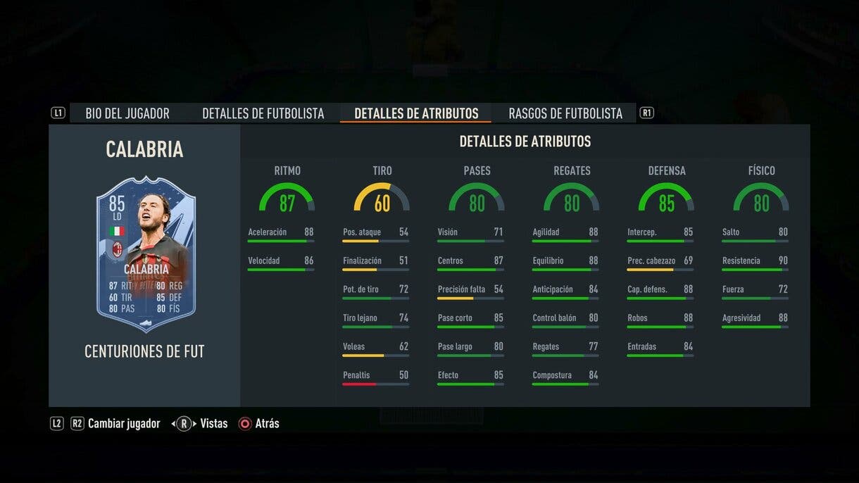 Stats in game Calabria Centurions FIFA 23 Ultimate Team
