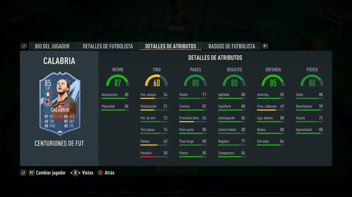 Stats in game Calabria Centurions FIFA 23 Ultimate Team