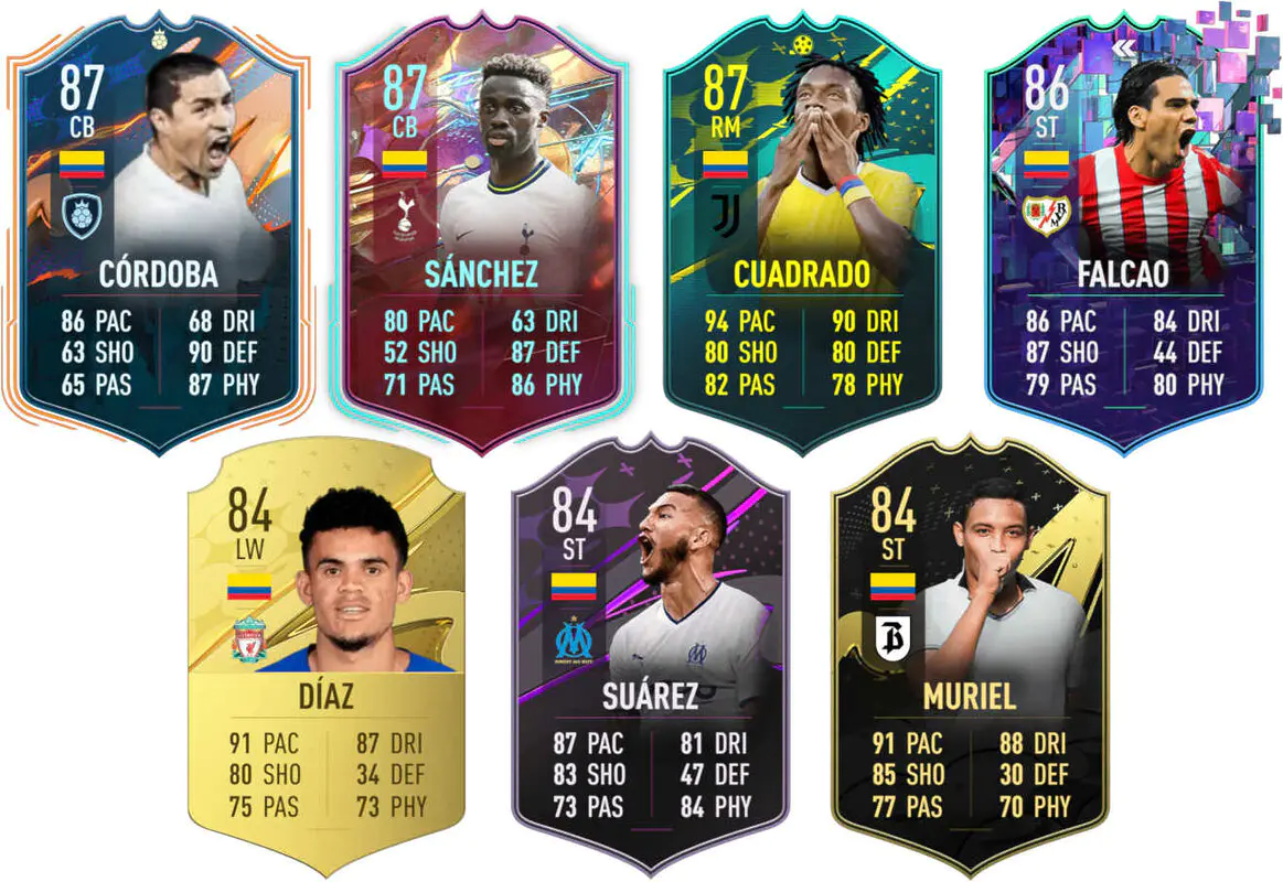 Ejemplos cartas competitivas o usables Colombia FIFA 23 Ultimate Team