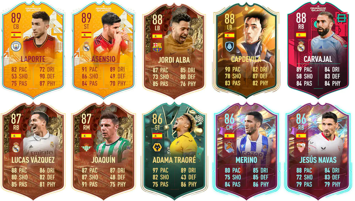 Ejemplos cartas competitivas FIFA 23 Ultimate Team