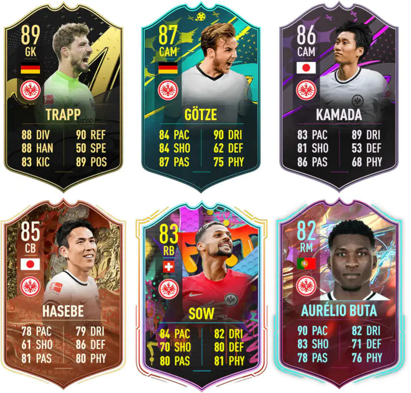 Ejemplos versiones especiales Frankfurt FIFA 23 Ultimate Team
