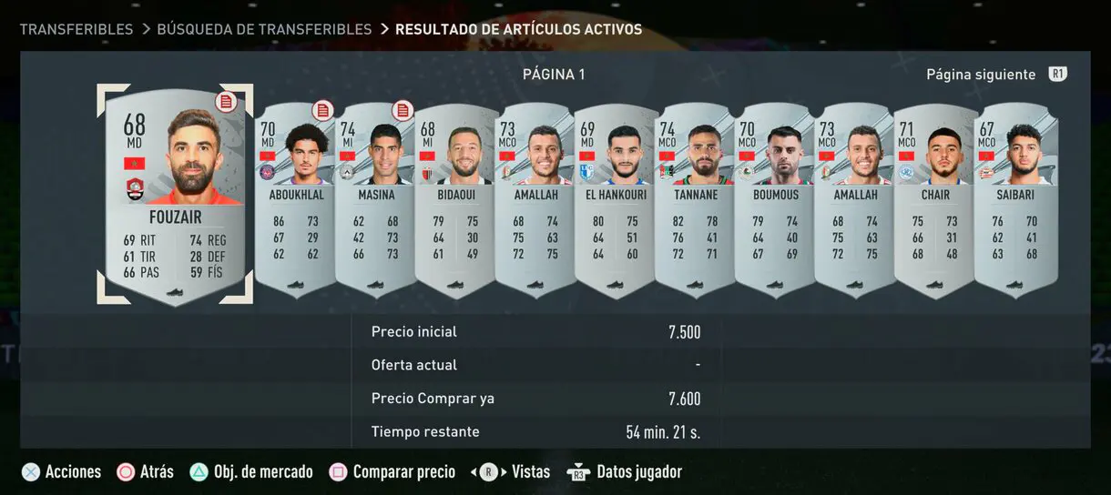Mediocentros marroquíes de plata desde el mercado de FIFA 23 Ultimate Team