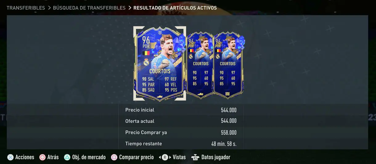 Artículos de Courtois TOTY desde el mercado de FIFA 23 Ultimate Team