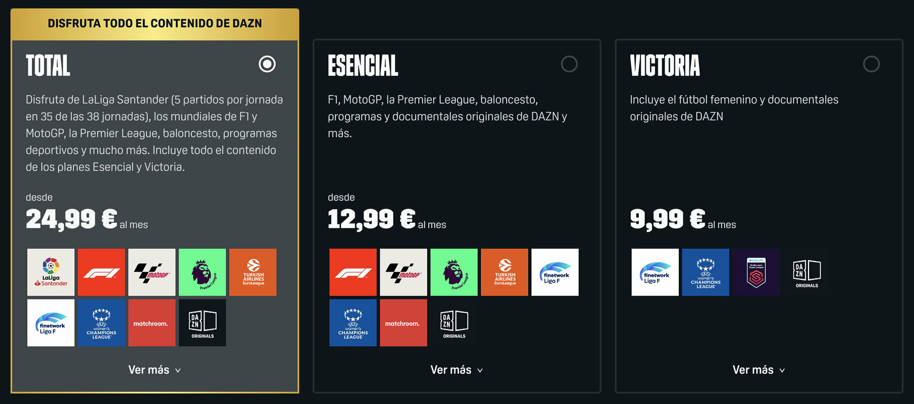 Los 3 nuevos planes de DAZN para ver fútbol y más deportes en 2023 contenidos, precio y más