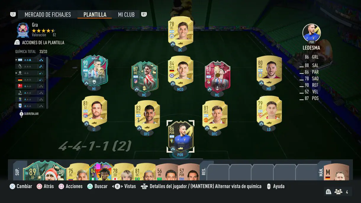 Ejemplo equipo FIFA 23 Ultimate Team válido para superar los objetivos comentados
