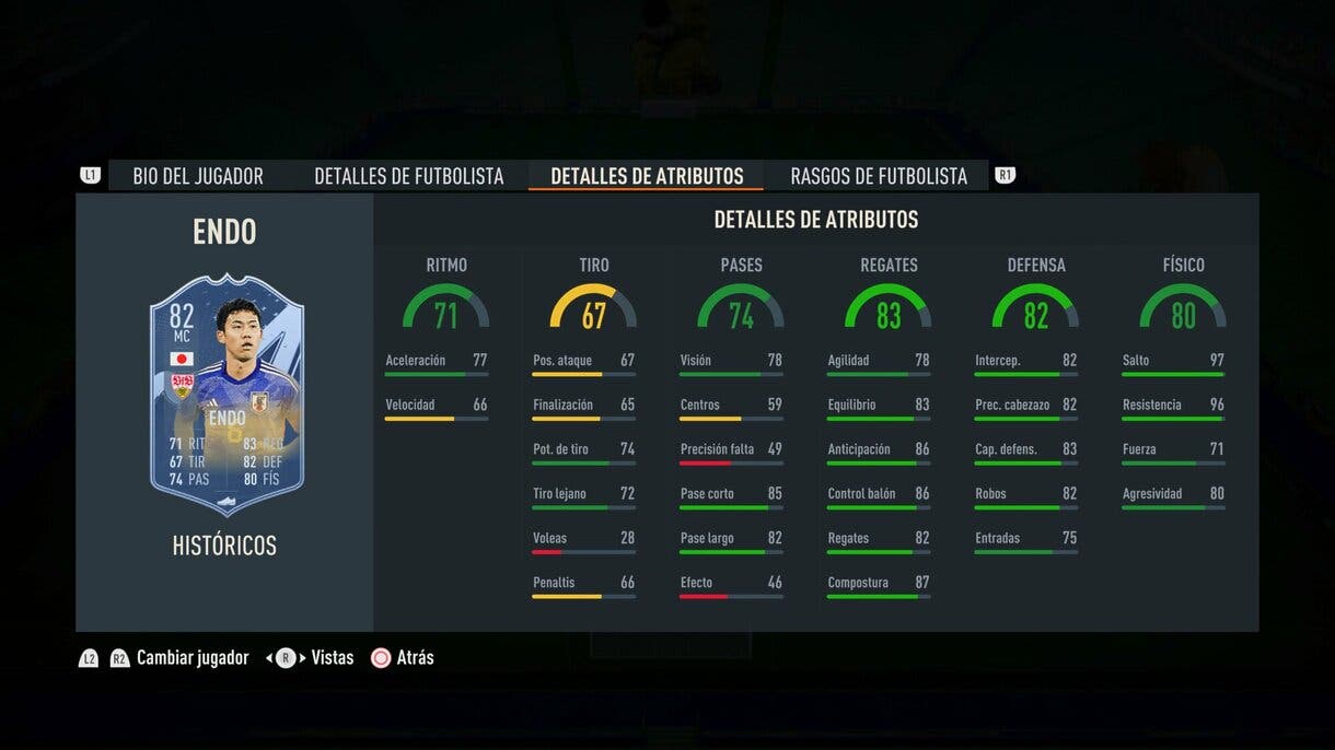 Stats in game Endo Históricos 82 FIFA 23 Ultimate Team
