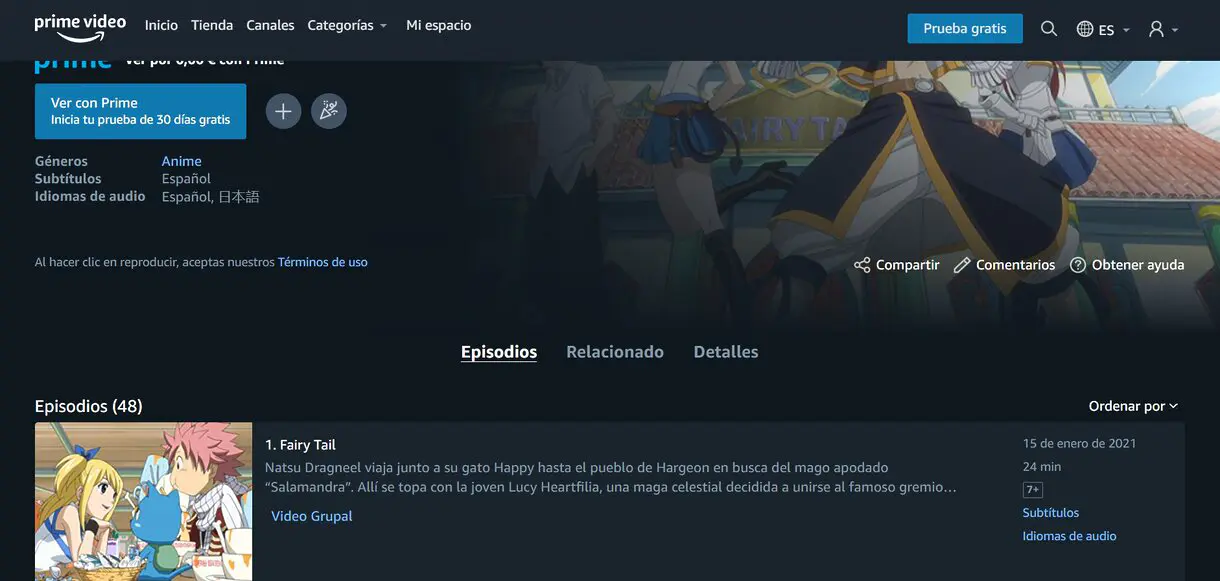 fairy tail prime video