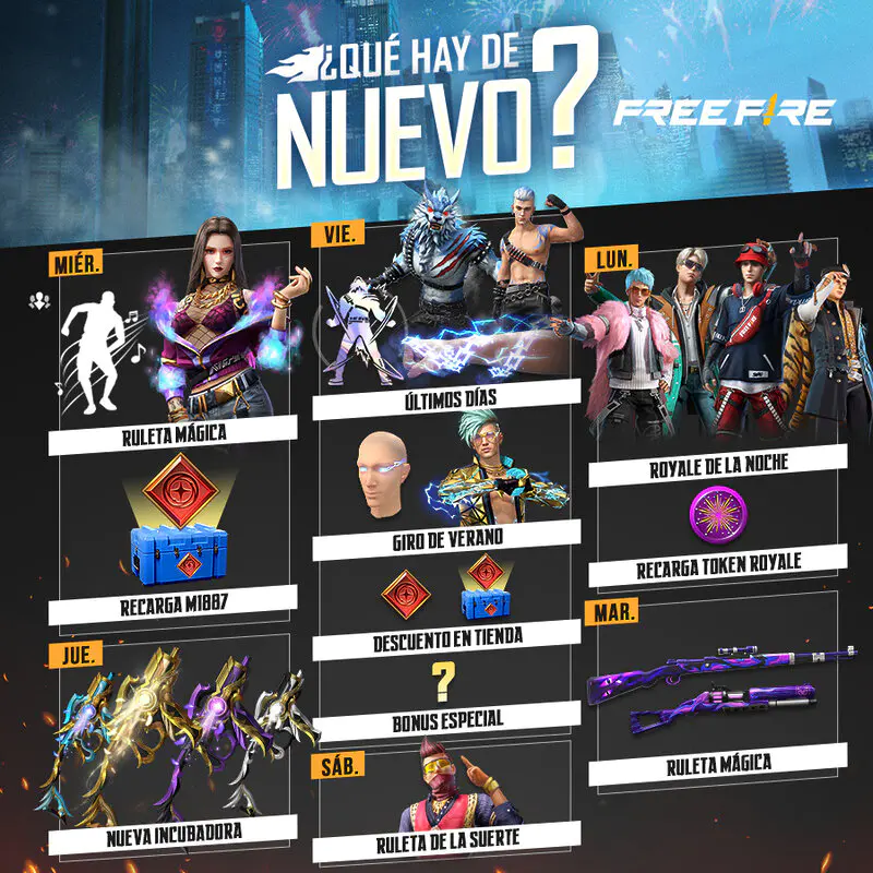 free fire agenda enero