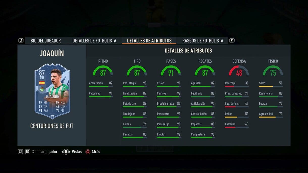 Stats in game Joaquín Centurions FIFA 23 Ultimate Team