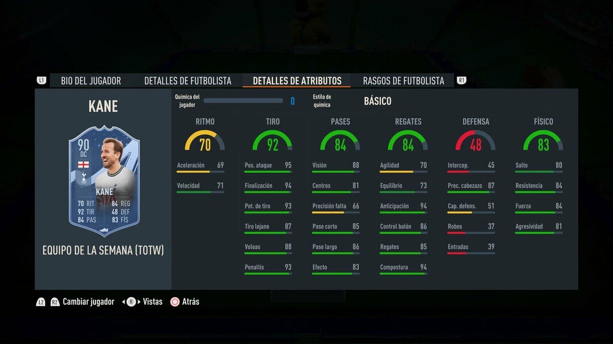 Stats in game Kane IF FIFA 23 Ultimate Team