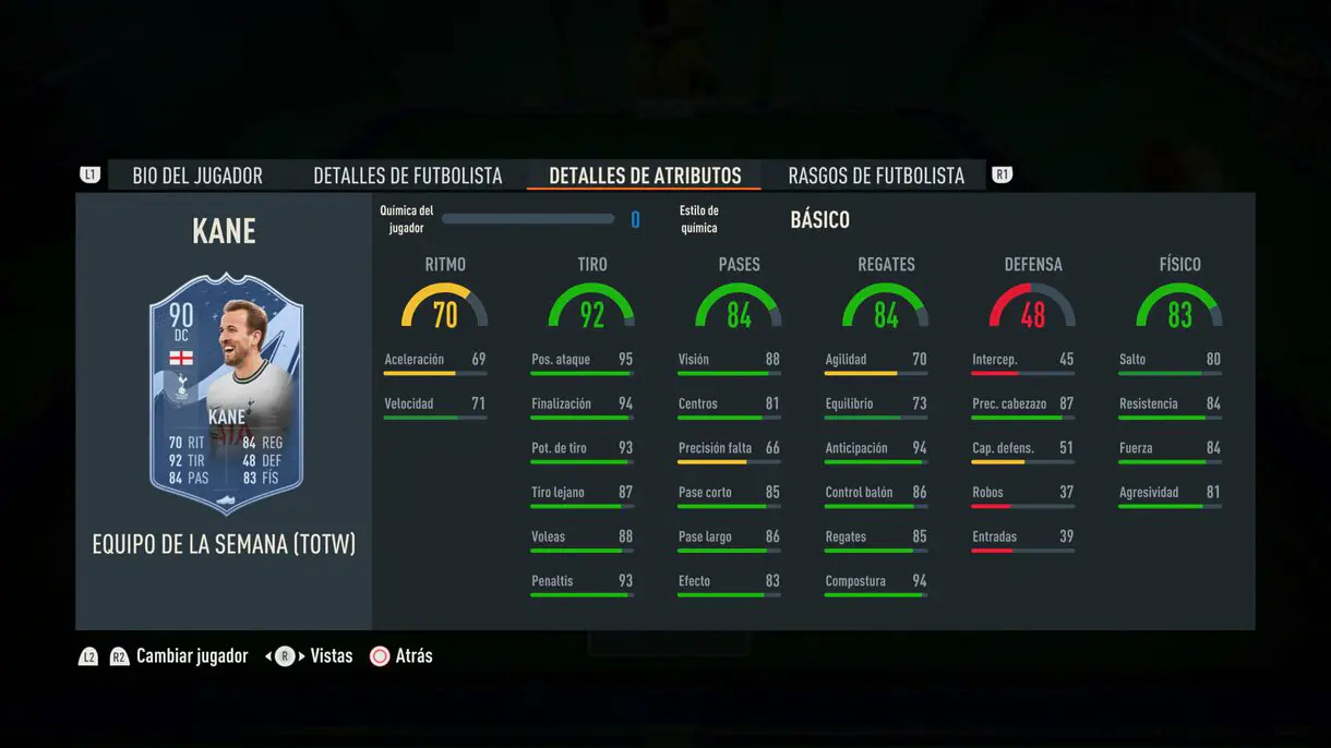 Stats in game Kane IF FIFA 23 Ultimate Team
