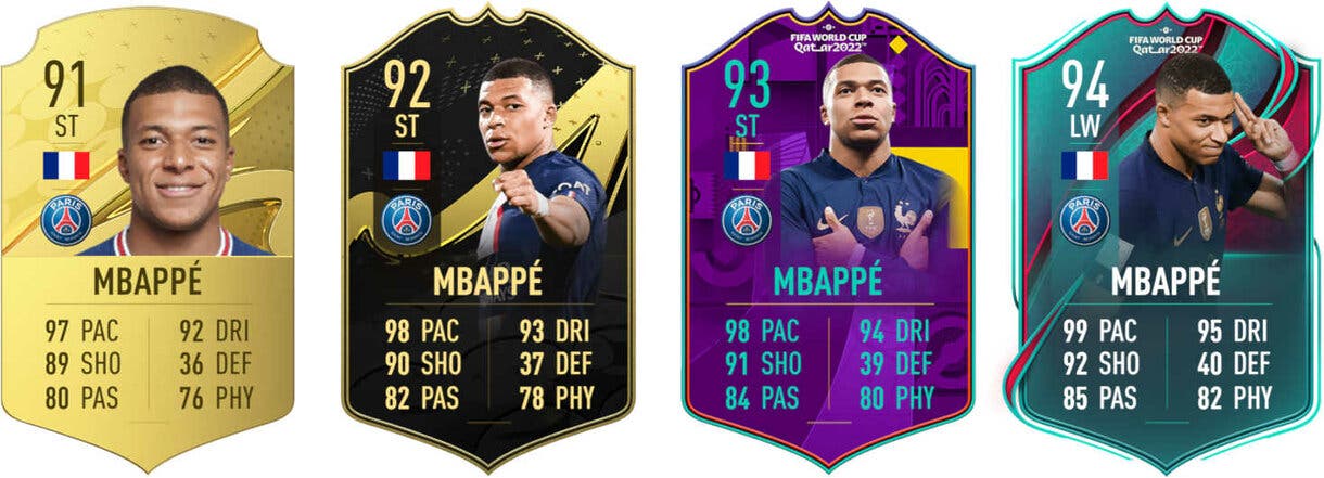 Todas las cartas de Mbappé ahora mismo en FIFA 23 Ultimate Team (sin su TOTY)