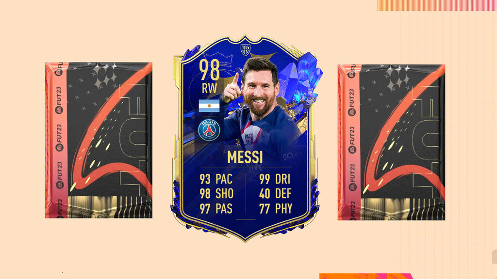 messi toty cedido y varios sobres fifa 23