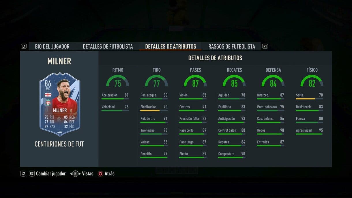 Stats in game Milner Centurions FIFA 23 Ultimate Team