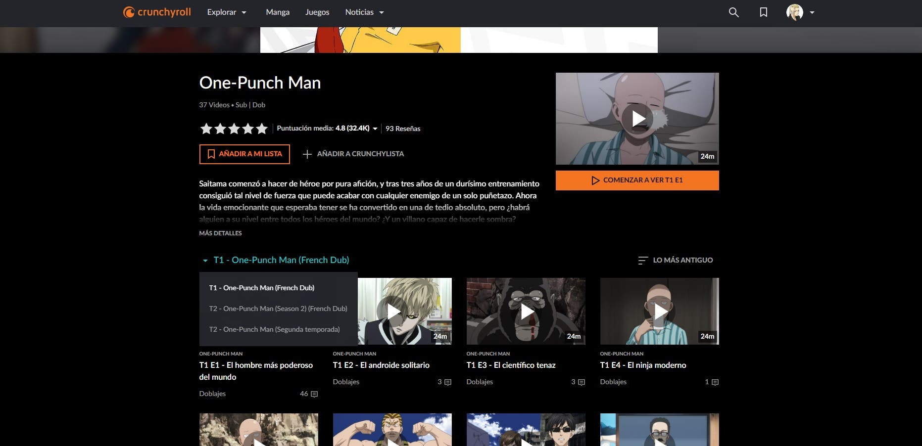 Crunchyroll.la - La primera temporada de One Punch Man ahora está