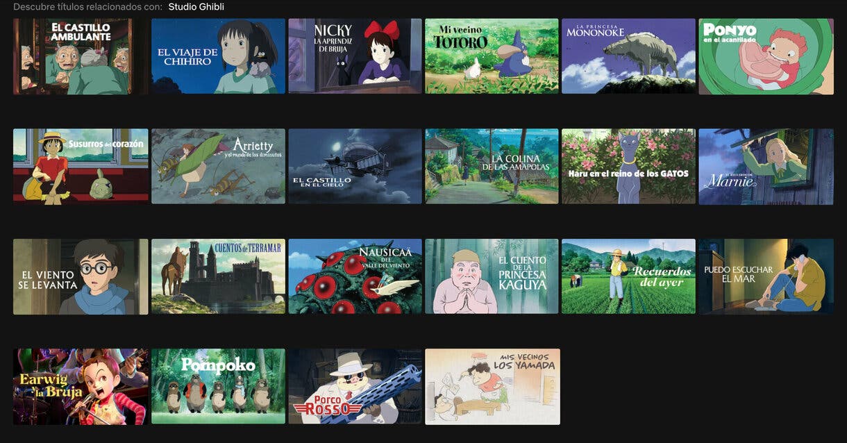 peliculas de Studio Ghibli en Netflix