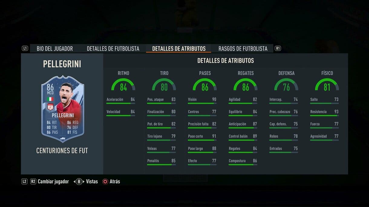 Stats in game Pellegrini Centurions FIFA 23 Ultimate Team