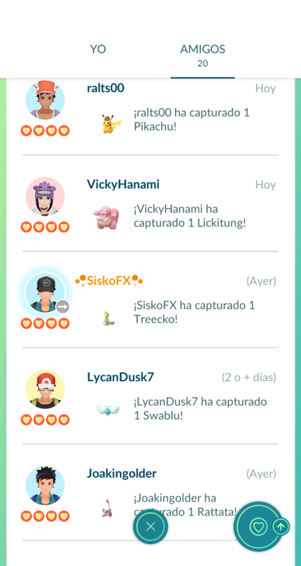 Pokemon GO amistad con suerte