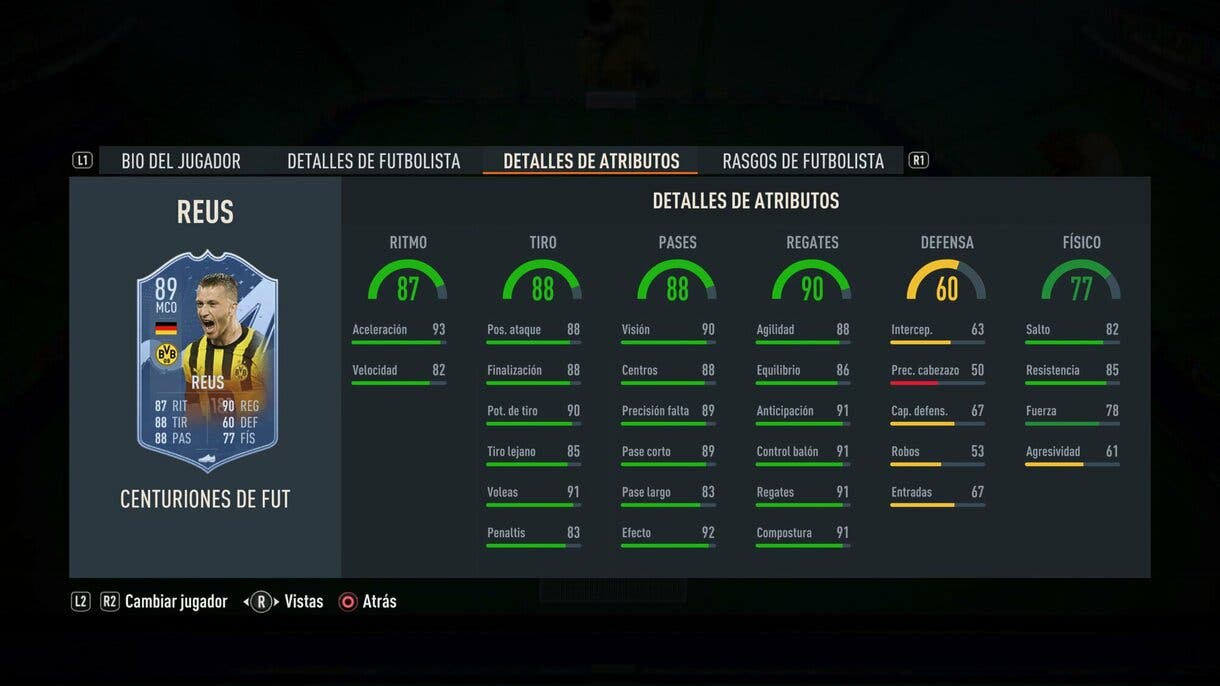 Stats in game Reus Centurions FIFA 23 Ultimate Team