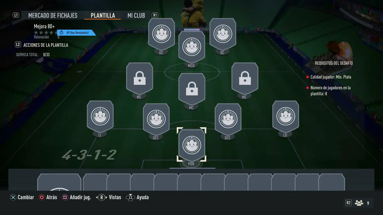 SBC Mejora +80 FIFA 23 Ultimate Team plantilla sin hacer 