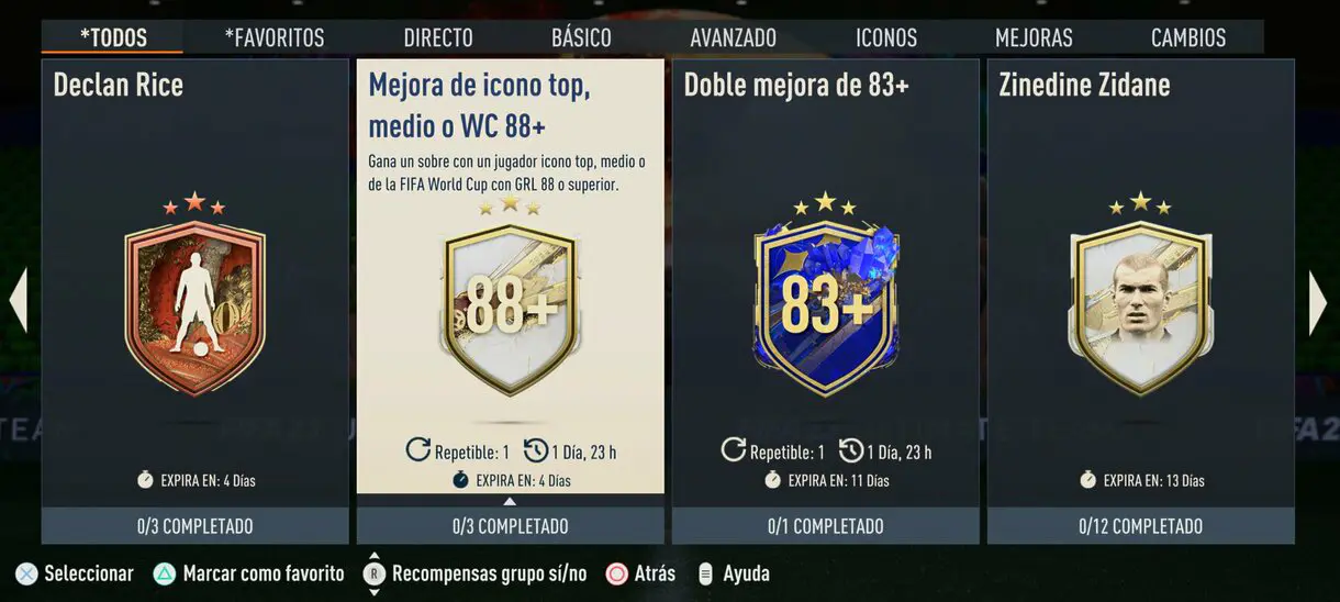 SBC Mejora de icono top, medio o WC 88+ FIFA 23 Ultimate Team